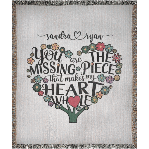 Personalized 100% Cotton Woven Blanket (You Are The Missing Piece That Makes My Heart Whole) - Image 16