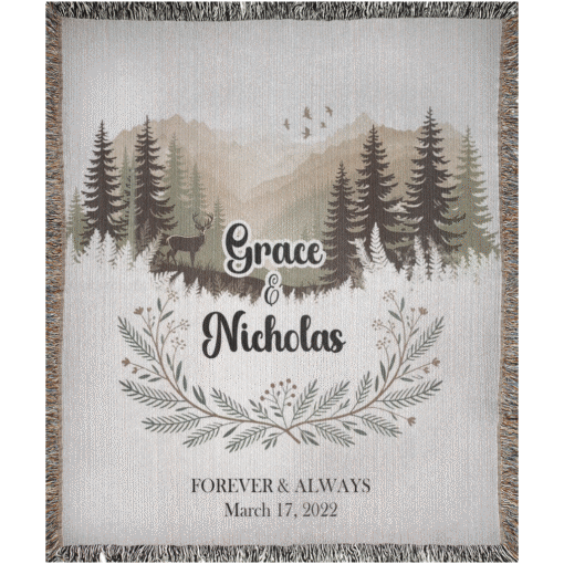 Personalized 100% Cotton Woven Blanket- Wilderness Echo - Image 5