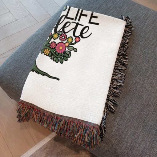 Personalized 100% Cotton Woven Blanket (You Make My Heart Sing My Soul Soar My Life Complete) - Image 4