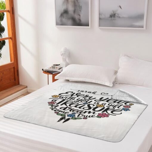Personalized Sherpa Blanket (Every Year With You Is A Gift A Treasure A Dream Come True)