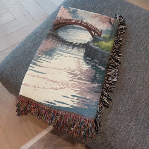 Personalized 100% Cotton Woven Blanket- Petals of Spring - Image 5
