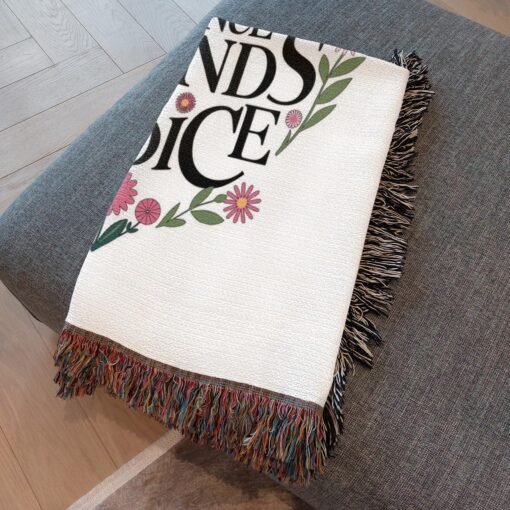 Personalized 100% Cotton Woven Blanket (Sisters By Chance Friends By Choice) - Image 4