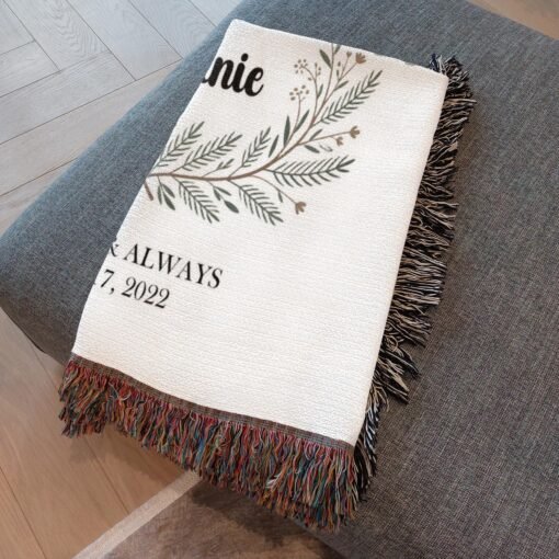 Personalized 100% Cotton Woven Blanket- Whispering Pines - Image 4