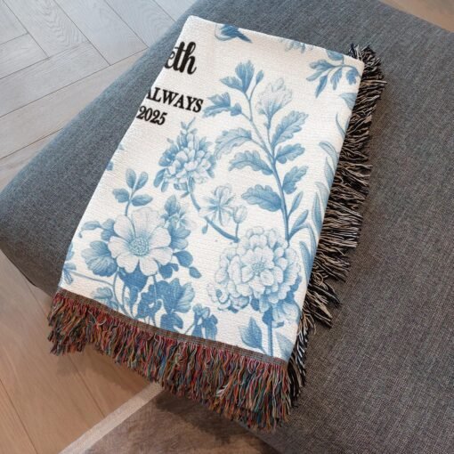 Personalized 100% Cotton Woven Blanket- Blooming Horizon - Image 5