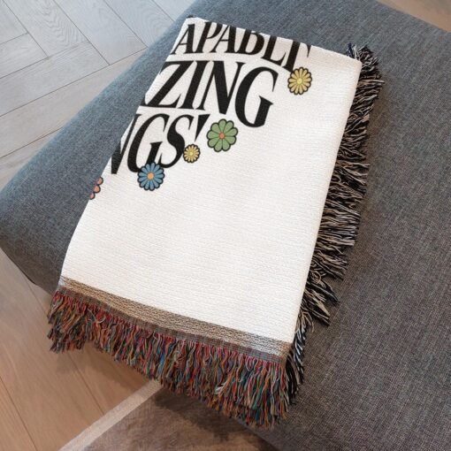 Personalized 100% Cotton Woven Blanket (Life Is Tough But So Are You. You Are Capable Of Amazing Things) - Image 4