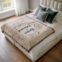 Personalized 100% Cotton Woven Blanket- Wildflower Embrace