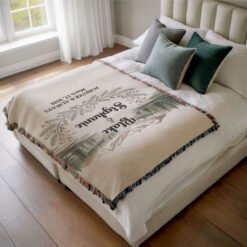Personalized 100% Cotton Woven Blanket- Whispering Pines