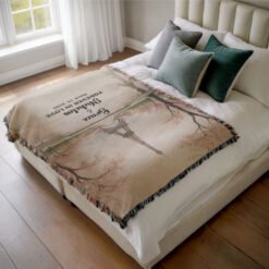 Personalized 100% Cotton Woven Blanket- Parisian Bloom