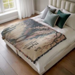 Personalized 100% Cotton Woven Blanket- Petals of Spring