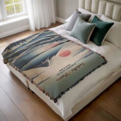 Personalized 100% Cotton Woven Blanket- Forever Fuji