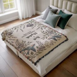 Personalized 100% Cotton Woven Blanket- Flight of Love