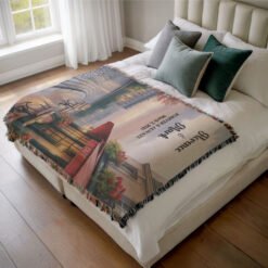 Personalized 100% Cotton Woven Blanket- Parisian Glow