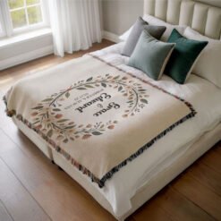 Personalized 100% Cotton Woven Blanket- Timeless Bloom