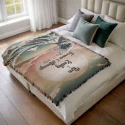 Personalized 100% Cotton Woven Blanket- Sunset Harmony