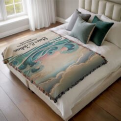 Personalized 100% Cotton Woven Blanket- Tides of Love