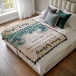 Personalized 100% Cotton Woven Blanket- Ocean’s Promise