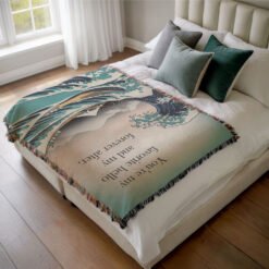 Personalized 100% Cotton Woven Blanket- Love Beyond Shores