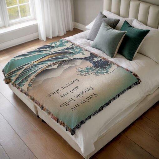 Personalized 100% Cotton Woven Blanket- Love Beyond Shores