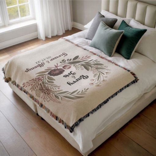 Personalized 100% Cotton Woven Blanket- Velvet Embrace