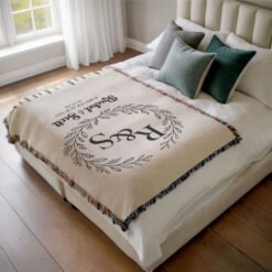 Personalized 100% Cotton Woven Blanket- Rustic Crest
