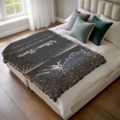 Personalized 100% Cotton Woven Blanket- Midnight Mountains