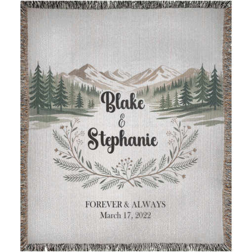 Personalized 100% Cotton Woven Blanket- Whispering Pines - Image 5