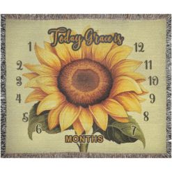 Alternative view of Personalized 100% Cotton Woven Baby Milestone Blanket – Sunflower Design