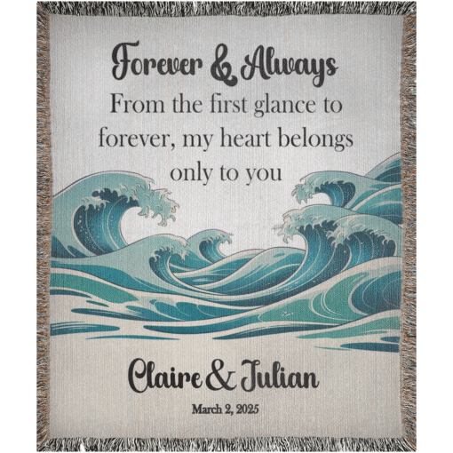 Personalized 100% Cotton Woven Blanket- Ocean’s Promise - Image 3
