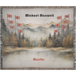 Alternative view of Personalized 100% Cotton Woven Baby Boy Milestone Blanket – Adventure Design