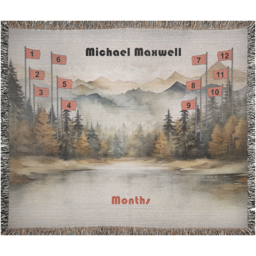Personalized 100% Cotton Woven Baby Boy Milestone Blanket – Adventure Design - Image 2