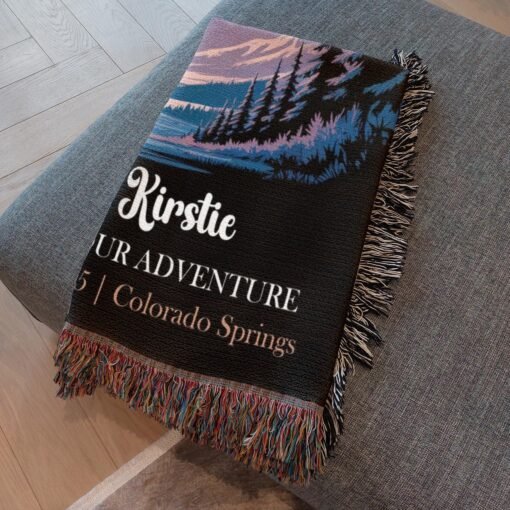 Personalized 100% Cotton Woven Blanket- Adventure Together - Image 4