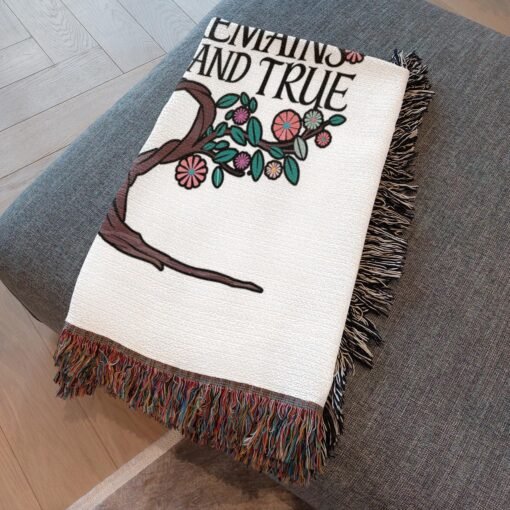 Personalized 100% Cotton Woven Blanket (Through Laughter And Tears Our Love Remains Steadfast And True) - Image 4