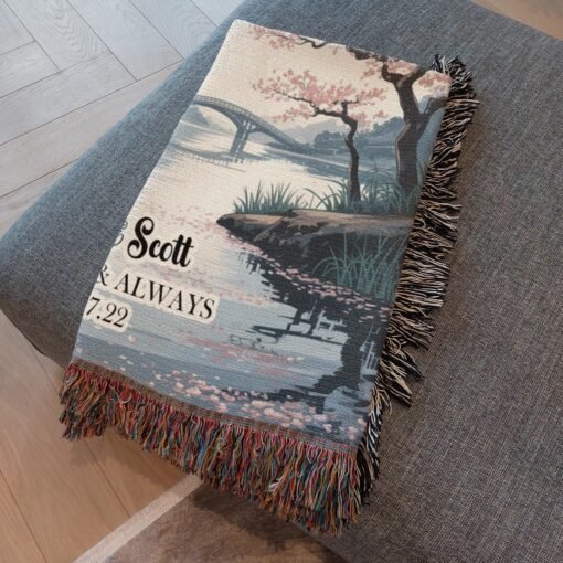 Personalized 100% Cotton Woven Blanket- Fairytale in Bloom - Image 4
