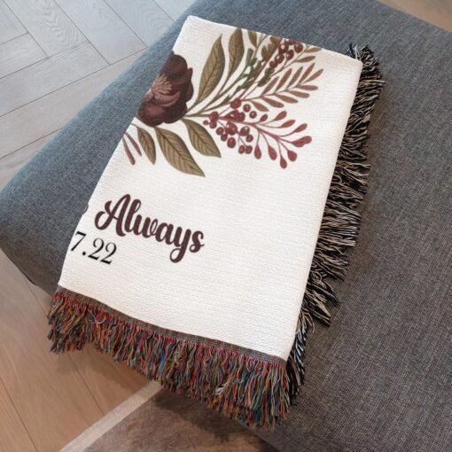 Personalized 100% Cotton Woven Blanket- Velvet Embrace - Image 4