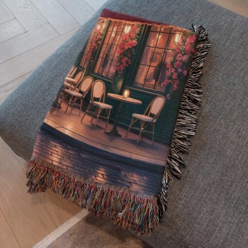 Personalized 100% Cotton Woven Blanket- Midnight in Paris - Image 5