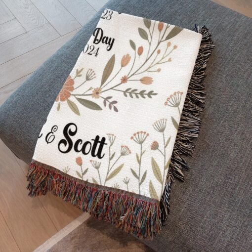 Personalized 100% Cotton Woven Blanket- Meadow Whispers - Image 4