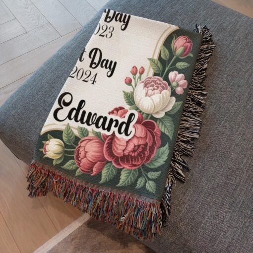 Personalized 100% Cotton Woven Blanket- Days We Cherish - Image 3