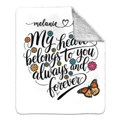 Alternative view of Personalized Sherpa Blanket (My Heart Belongs To You Always And Forever)