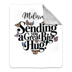 Alternative view of Personalized Sherpa Blanket (Sending You A Great Big Hug)