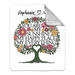 Alternative view of Personalized Sherpa Blanket (You Are My Sunshine My Happy Place My Everything)