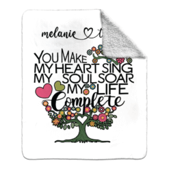 Alternative view of Personalized Sherpa Blanket (You Make My Heart Sing My Soul Soar My Life Complete)