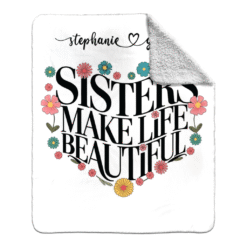 Alternative view of Personalized Sherpa Blanket (Sisters Make Life Beautiful)