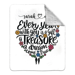 Alternative view of Personalized Sherpa Blanket (Every Year With You Is A Gift A Treasure A Dream Come True)