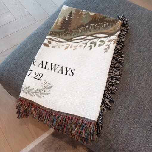 Personalized 100% Cotton Woven Blanket- Evergreen Escape - Image 4