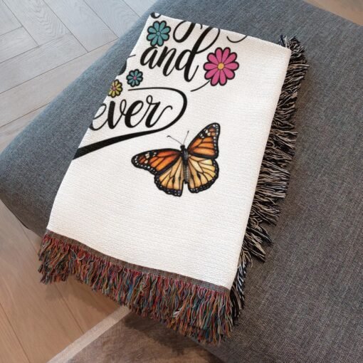 Personalized 100% Cotton Woven Blanket (My Heart Belongs To You Always And Forever) - Image 4