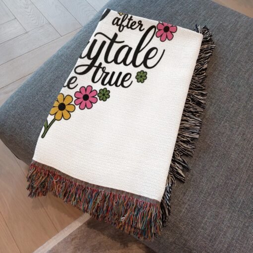 Personalized 100% Cotton Woven Blanket (You Are My Happily Ever After My Fairytale Come True) - Image 4