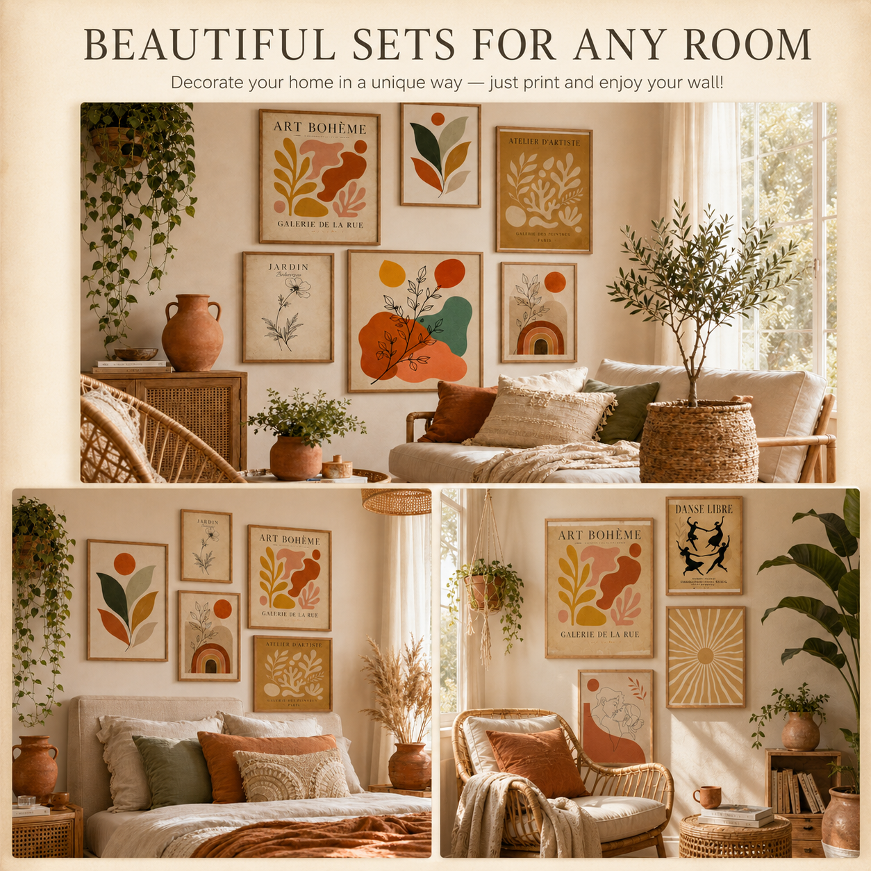 Modern Boho Wall Art | Set of 100 Botanical, Abstract & Line Art Prints | Printable Digital Download - Image 2