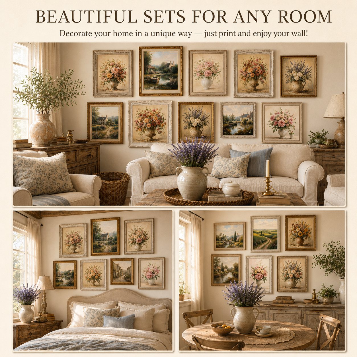 French Country Wall Art | Set of 100 Vintage Floral & Pastoral Prints | Printable Digital Download - Image 4