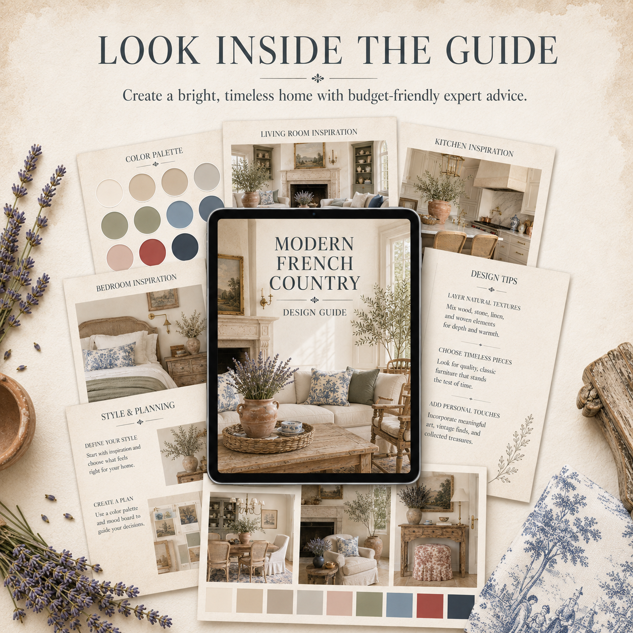 Modern French Country Interior Design Guide + Style Planner (Digital Download)