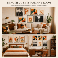 Alternative view of Mid-Century Modern Wall Art | Set of 100 Abstract & Cityscape Prints | Printable Digital Download